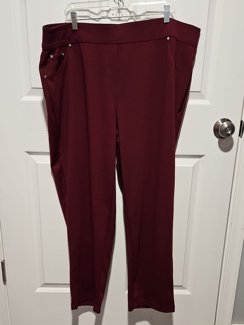 Rebecca Malone Deep Wine Pull-On Ponte Leggings